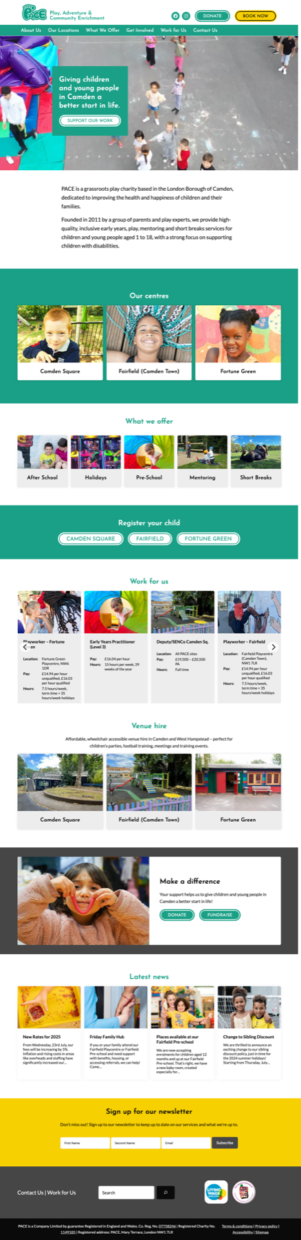 PACE Camden website
