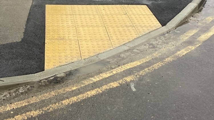 Photo of a dropped kerb